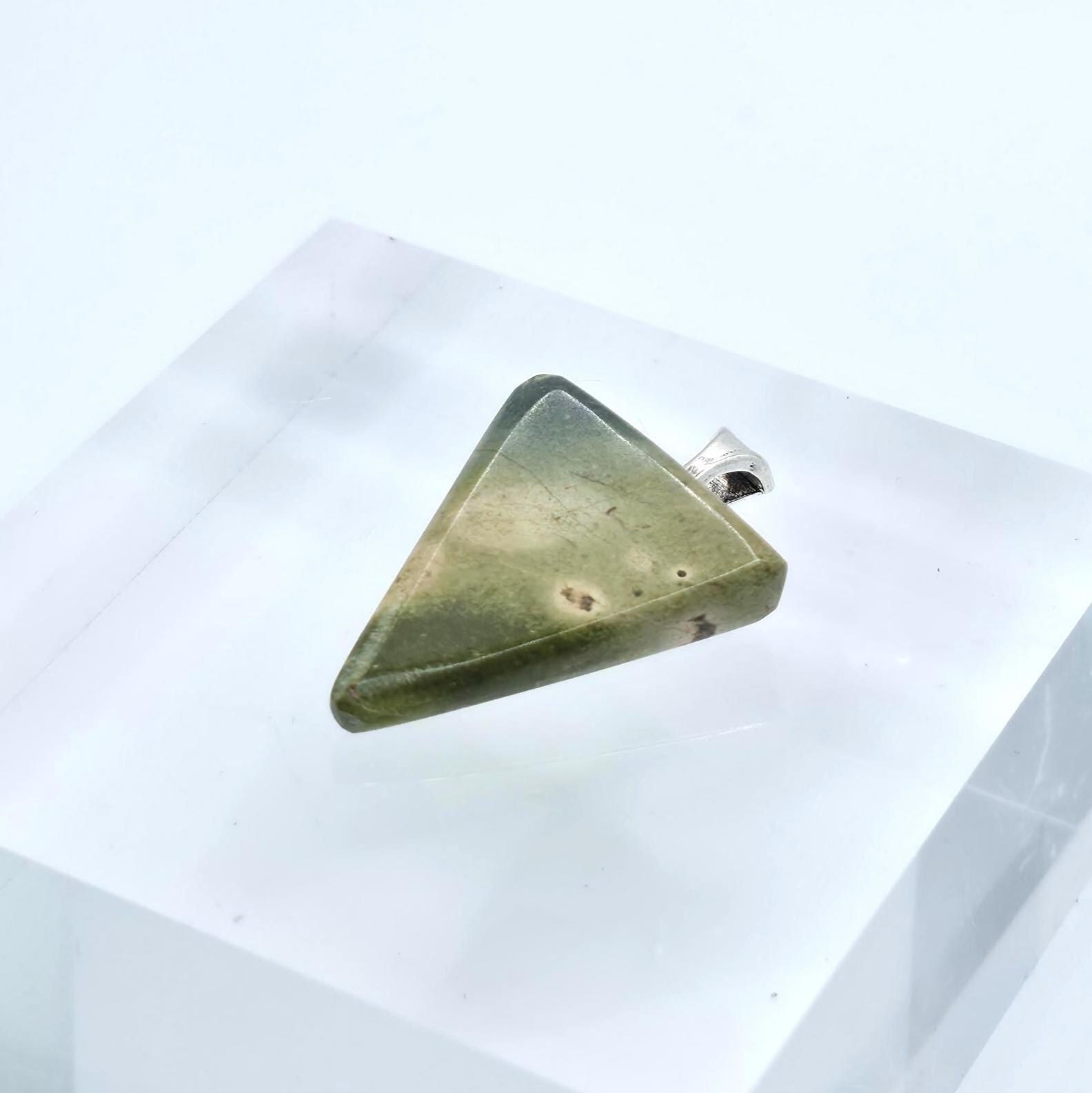 Cabochon Pendant: Carved Glacial Stone - Pacific Northwest Jewelry