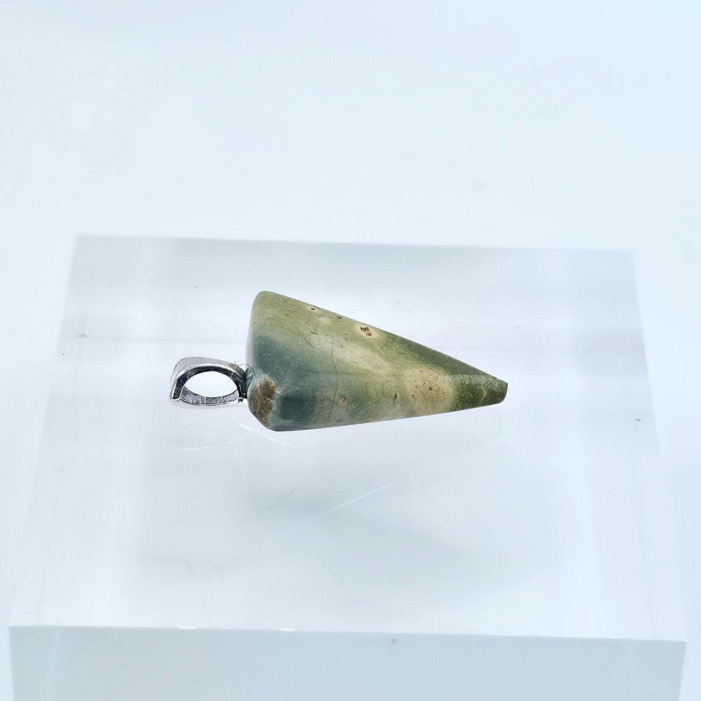 Cabochon Pendant: Carved Glacial Stone - Pacific Northwest Jewelry