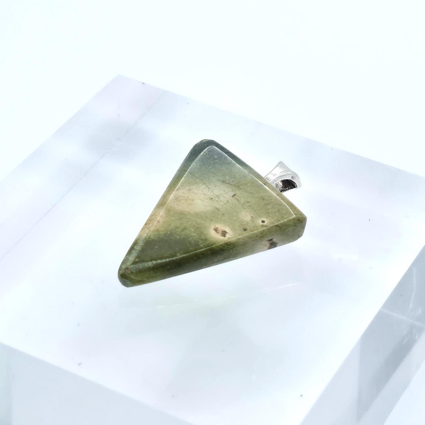 Cabochon Pendant: Carved Glacial Stone - Pacific Northwest Jewelry
