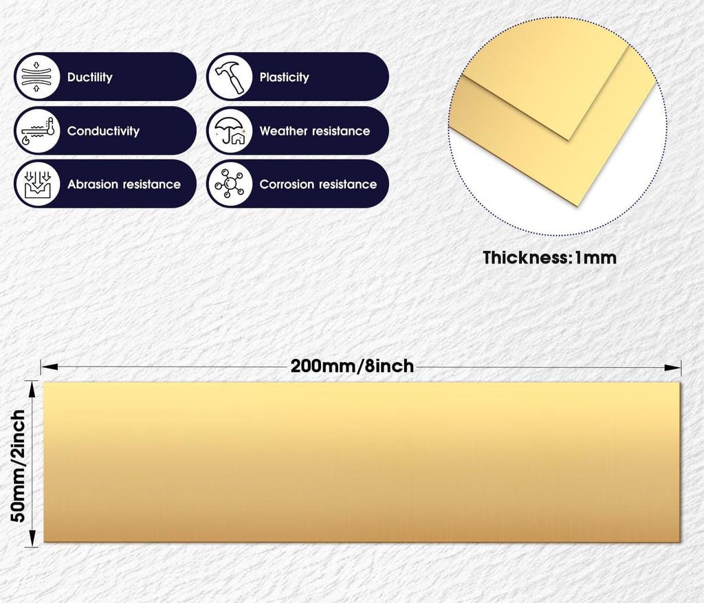 Brass Engraving Sheet: 2x8" 18 Gauge CNC Brass Blank - Custom Name Plate or Logo