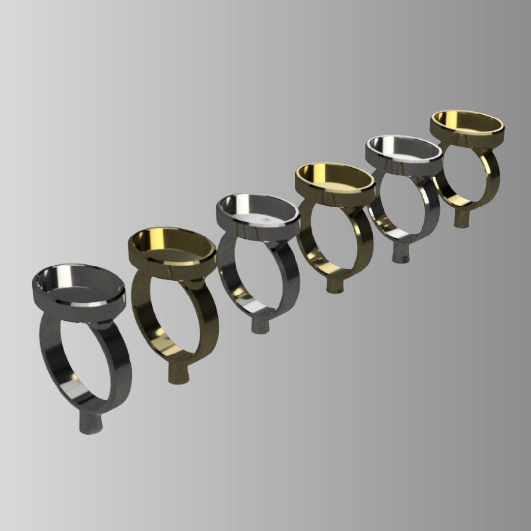Oval Cabochon Ring Blanks | 3D-Printable Digital Files