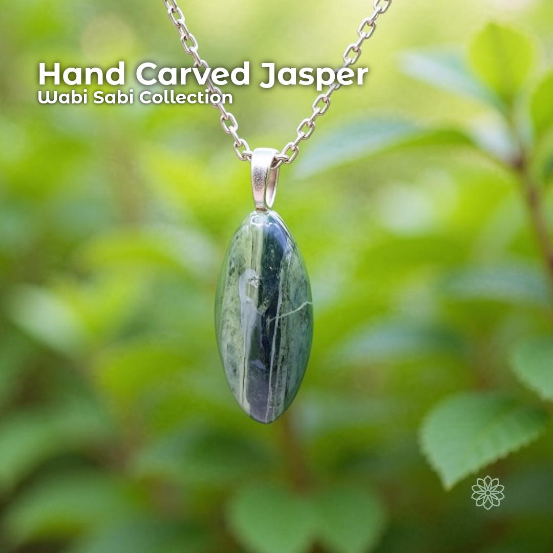 Cabochon Pendant Set: Sister Stones - Green Banded Jasper - Pacific Northwest Jewelry