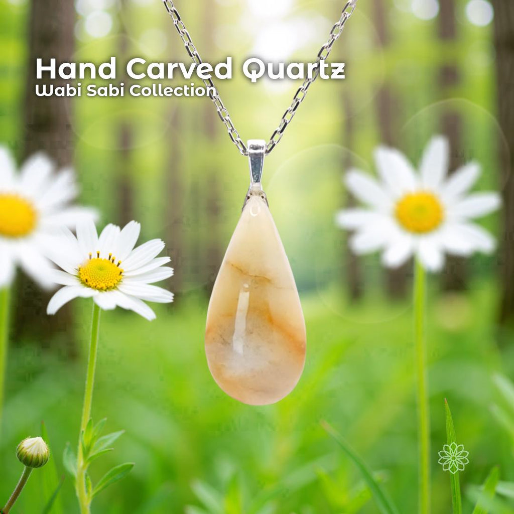 Cabochon Pendant: Golden Quartz Crystal - Pacific Northwest Jewelry