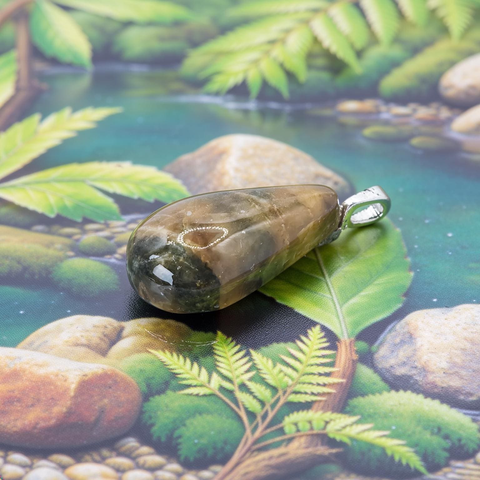 Cabochon Pendant: Banded Jasper - Pacific Northwest Jewelry