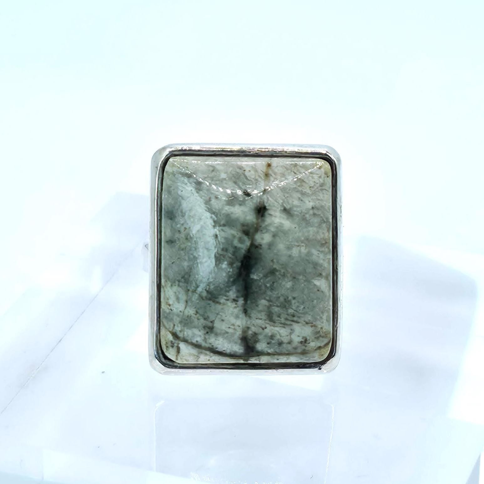 Jasper Ring - Handcut Cabochon in Sterling Silver - Pacific Northwest Jewellery