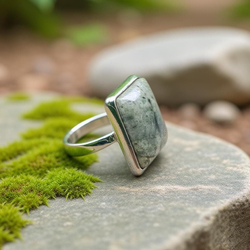 Jasper Ring | Handcut Cabochon in Sterling Silver - Pacific Northwest Jewelry