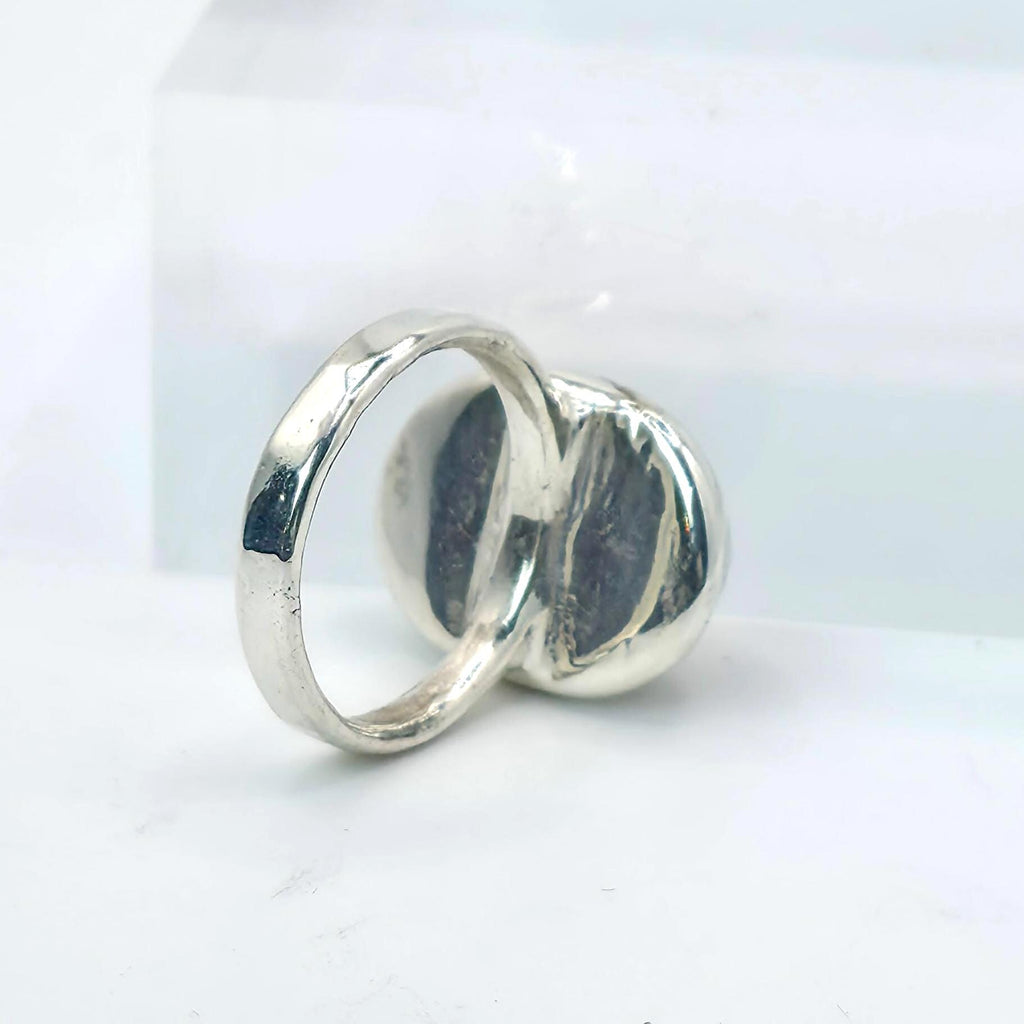 Cabochon Ring: Olive Agate - Sterling Silver Pacific Northwest jewelry