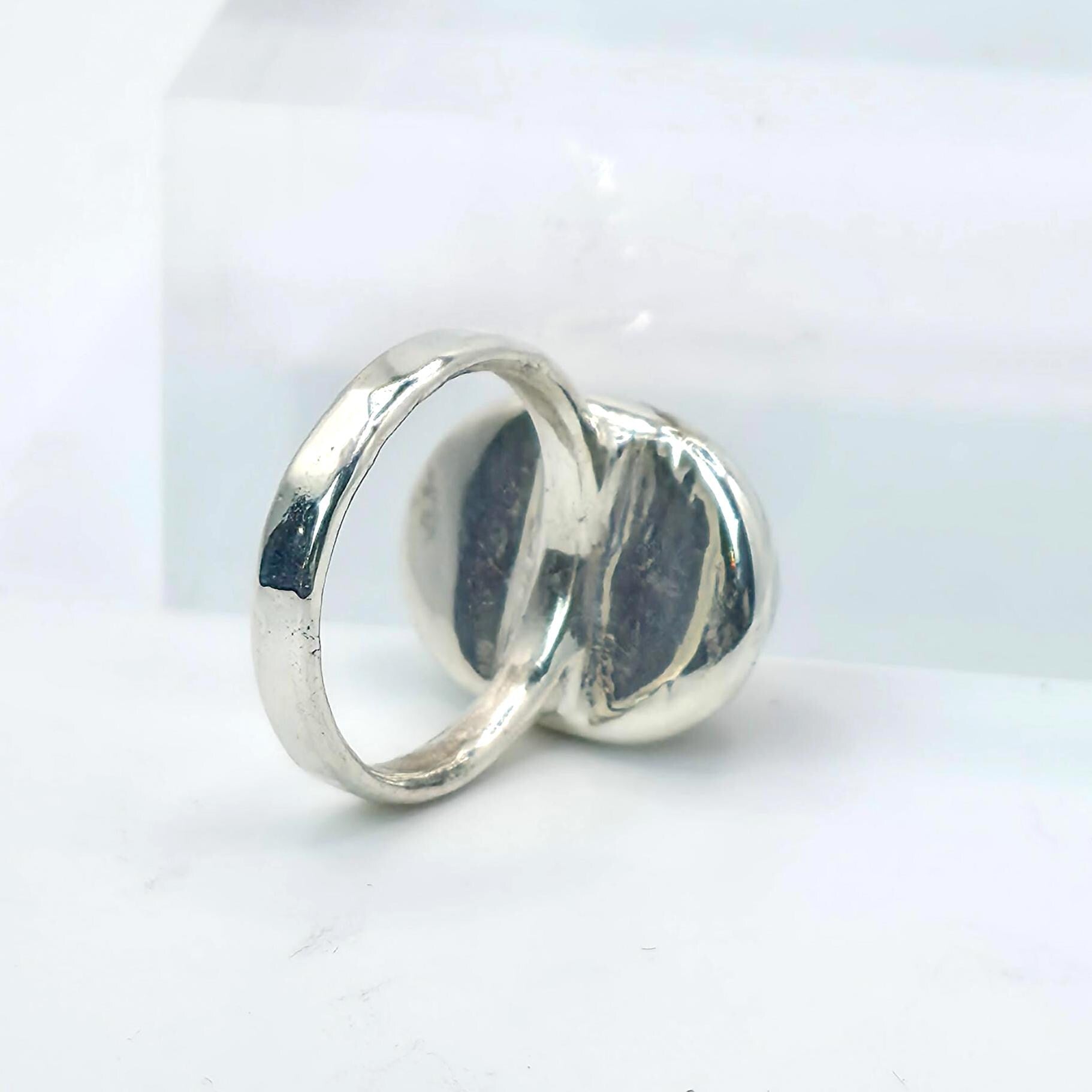 Cabochon Ring: Olive Agate - Sterling Silver Pacific Northwest jewelry
