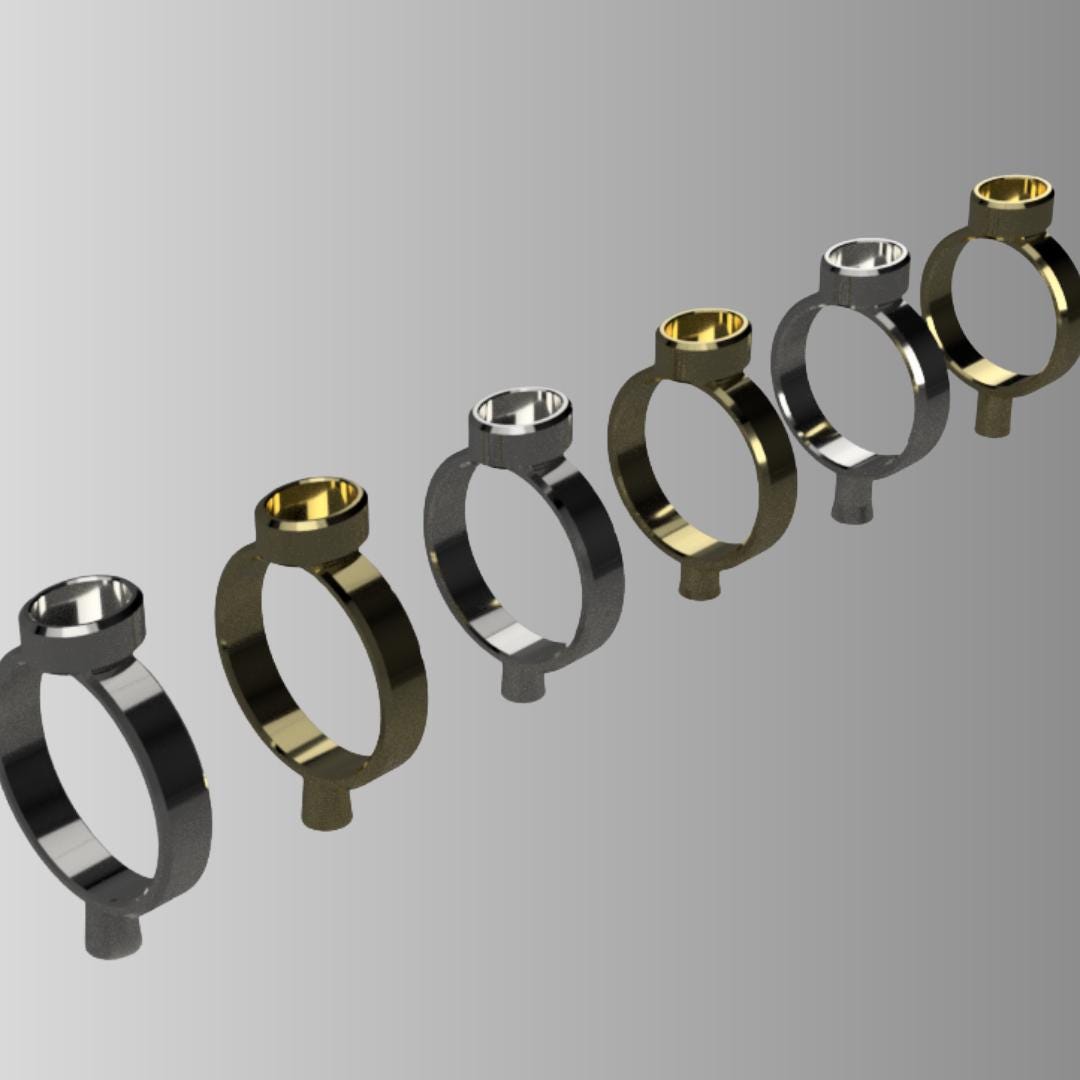 Oval Cabochon Ring Blanks | 3D-Printable Digital Files
