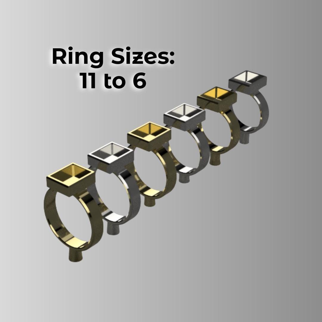 Ring sizes included are 11 - 6