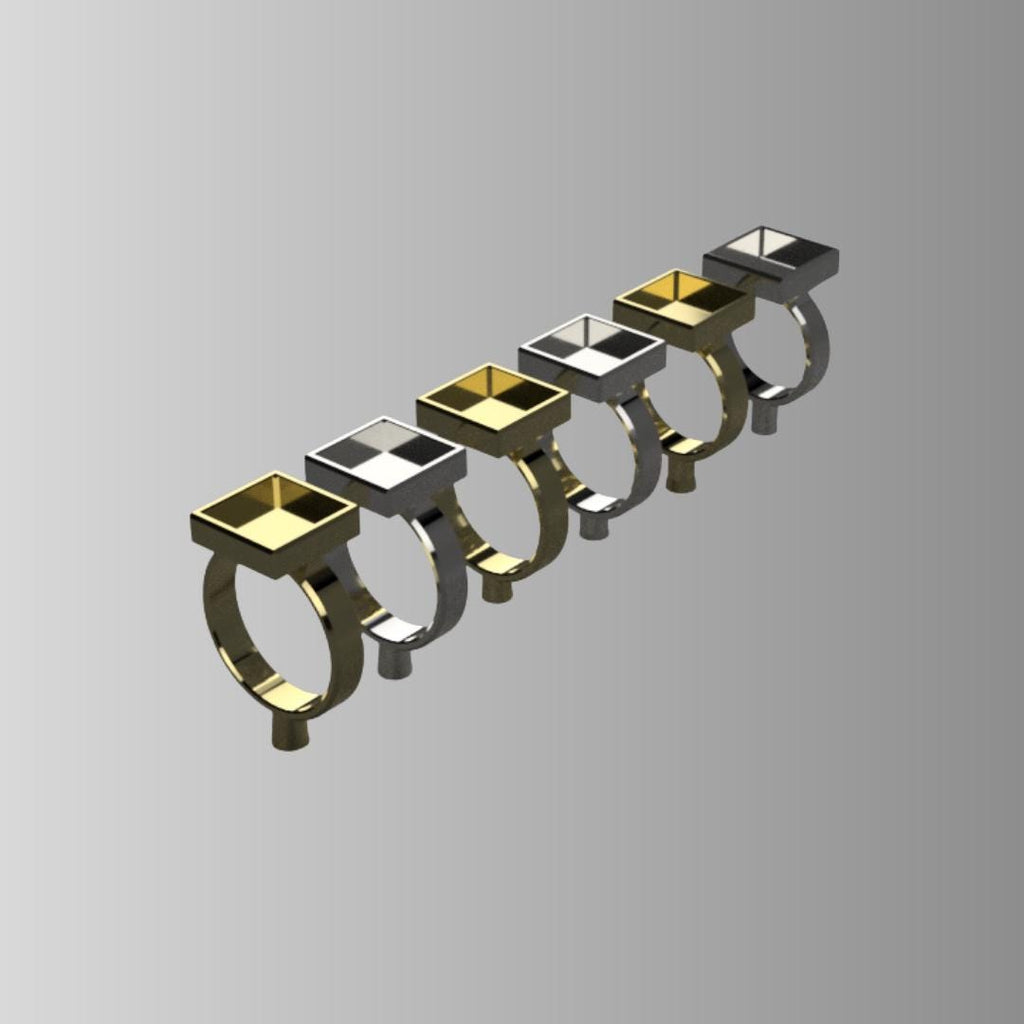 Ring Blanks: Square & Rectangle Cabochon - Digital Project Files for Bambu Studios
