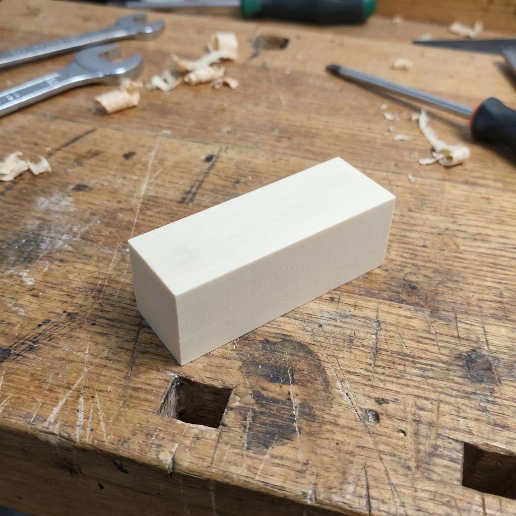 “A compact epoxy machining block with sharp edges and a consistent matte finish. The block is designed for CNC toolpath testing, precision carving, fixture construction, and prototype modeling where dimensional stability is required.”