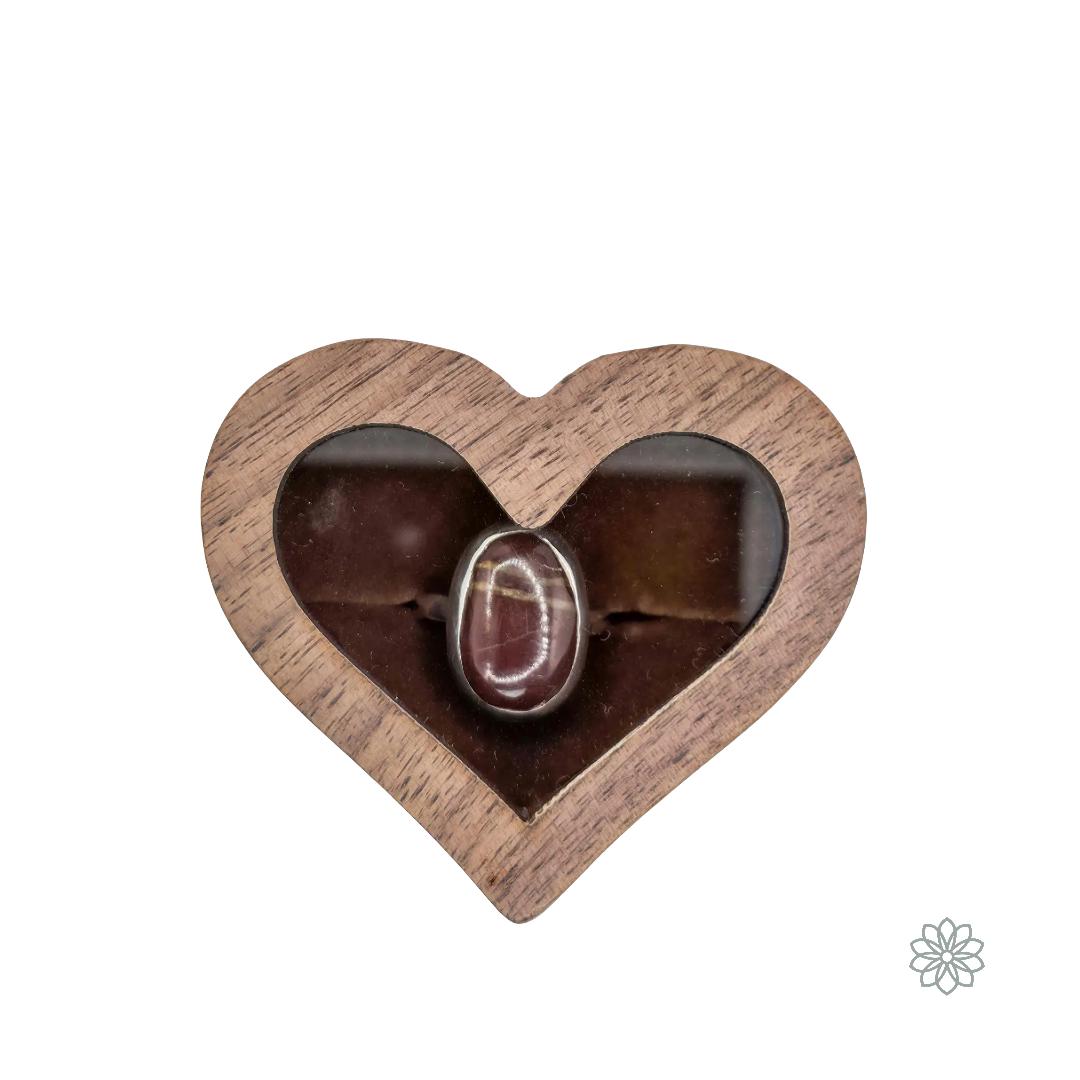 Sterling Silver Ring: Red Jasper Cabochon - Pacific Northwest Jewelry