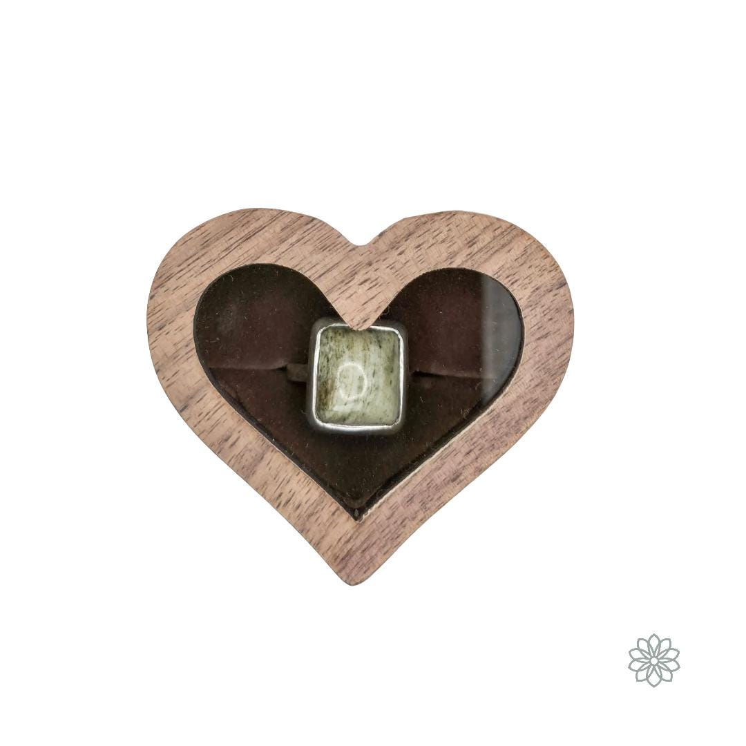 Green Jasper Ring - Handcut Cabochon in Sterling Silver - Pacific Northwest Jewelry — alternate view 3