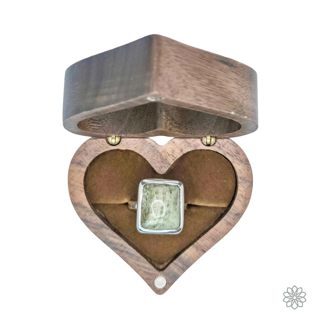 Green Jasper Ring - Handcut Cabochon in Sterling Silver - Pacific Northwest Jewelry