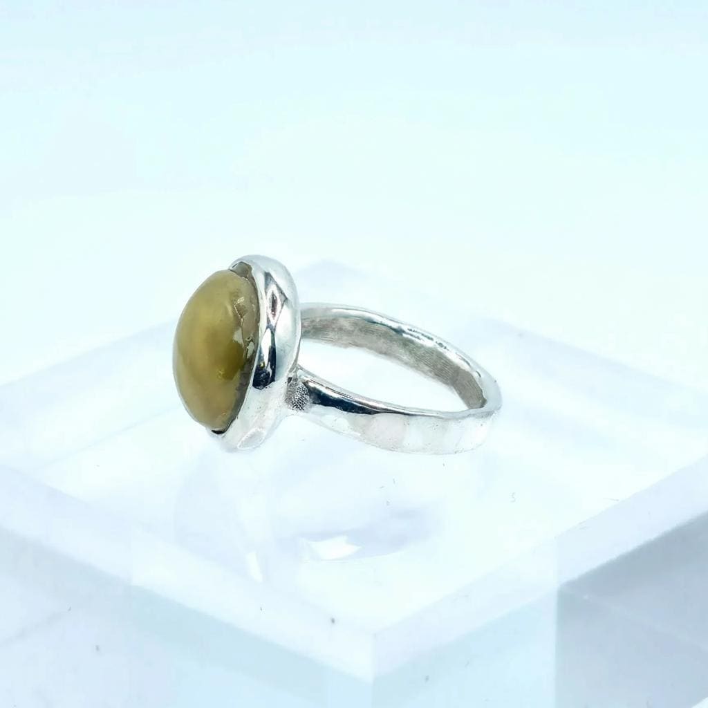 Sterling Silver ring: Yellow Quartz Cabochon - Pacific Northwest Jewelry — alternate view 6