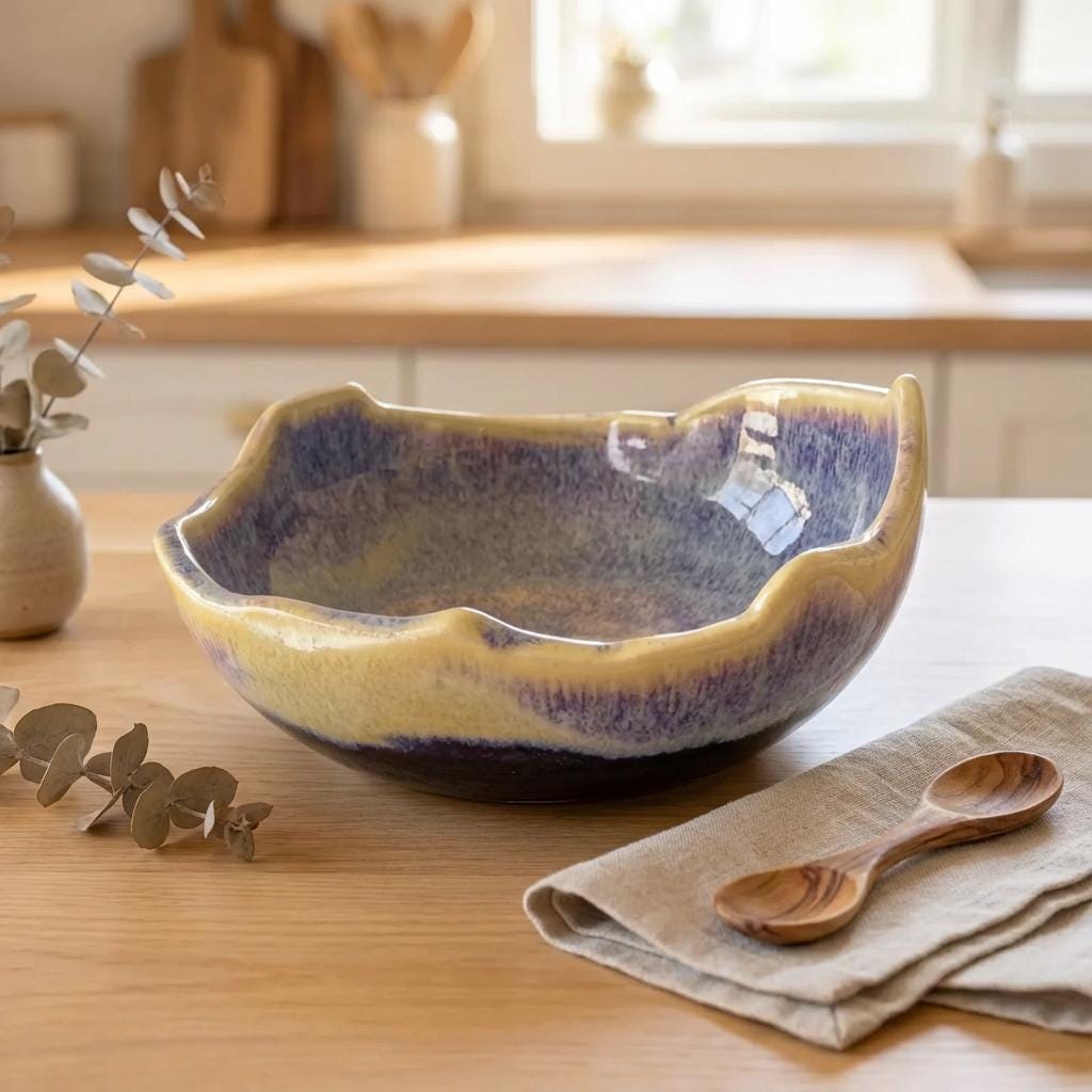 Organic Hand-Thrown Ceramic Dish | Aetherium × Archibald | Wabi Sabi Collection