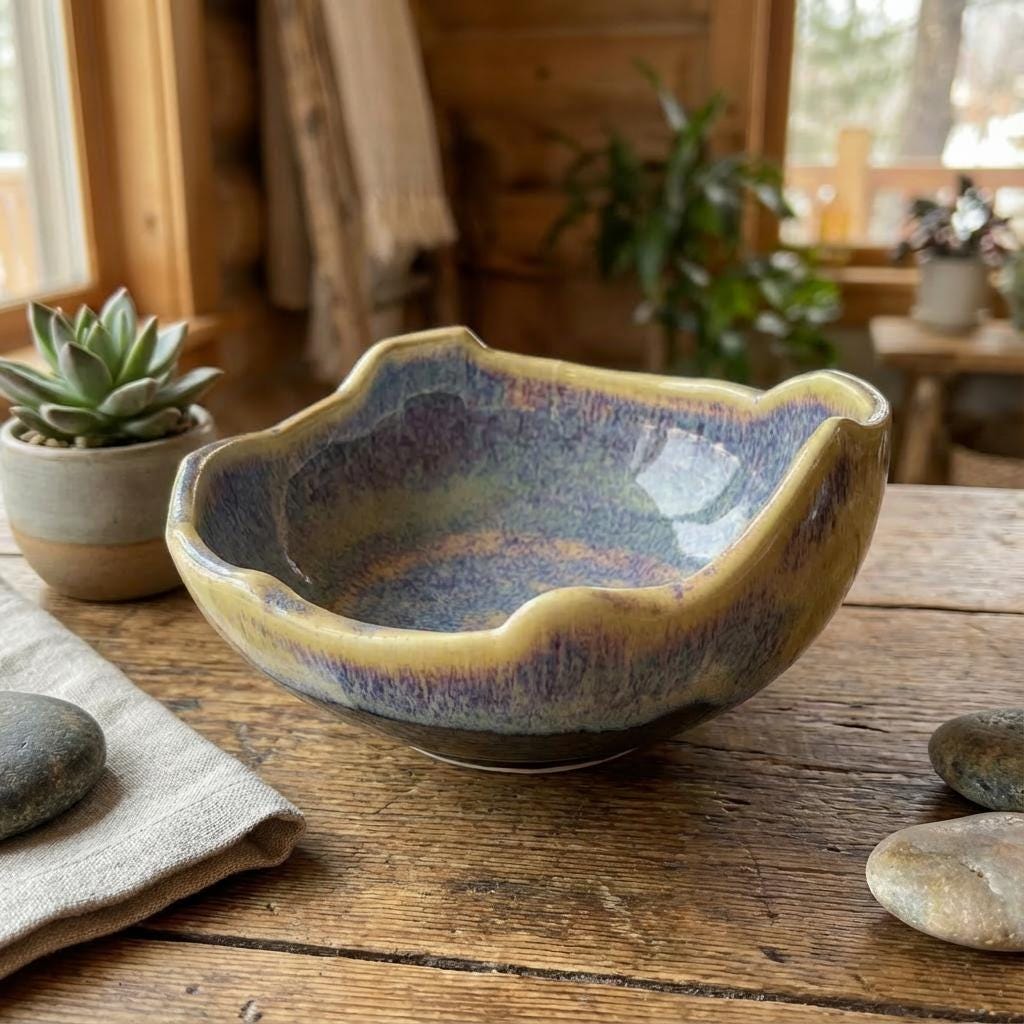 Organic Hand-Thrown Ceramic Dish | Aetherium × Archibald | Wabi Sabi Collection