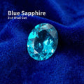 “Oval-cut blue sapphire gemstone weighing approximately 3 carats, photographed on deep blue velvet to emphasize saturation and clarity. Precision faceting shows even symmetry, clean facet junctions, and strong light return. Loose gemstone intended for bench jewelers, custom ring or pendant design, and bespoke jewelry commissions.”