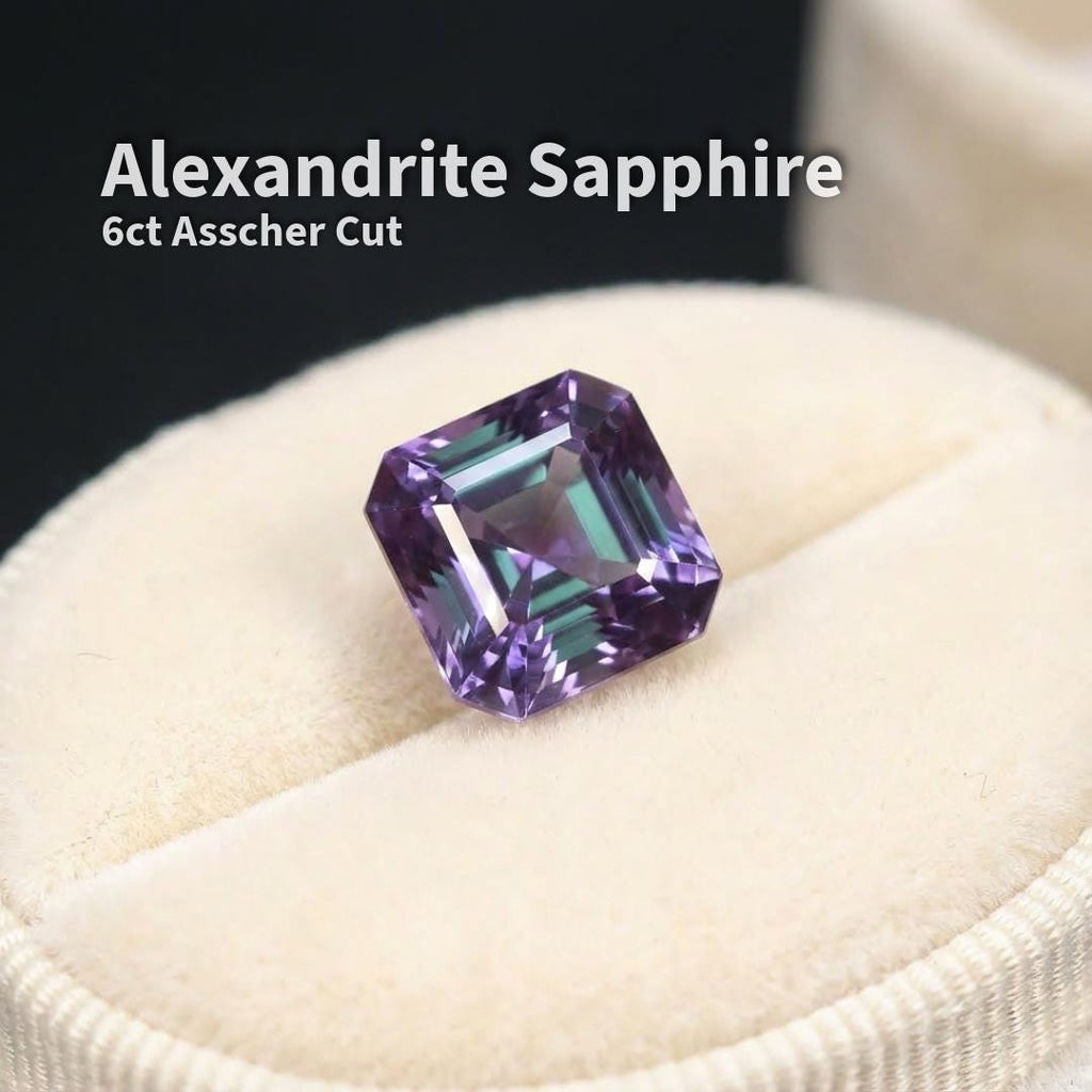 Alexandrite: Square Asscher Cut - 6 ct, 10x10mm Lab Stone for fine jewellery