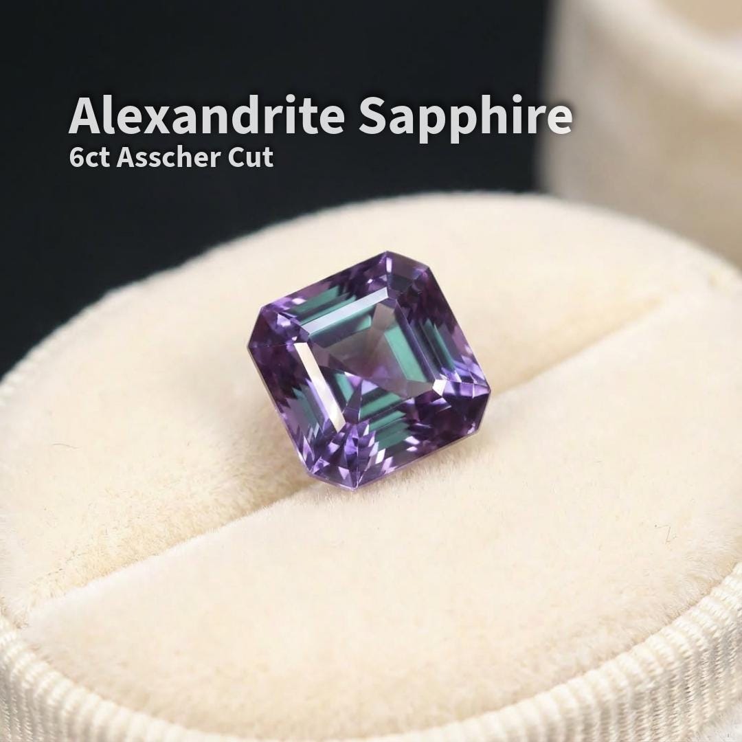 Alexandrite: Square Asscher Cut - 6 ct, 10x10mm Lab Stone for fine jewellery
