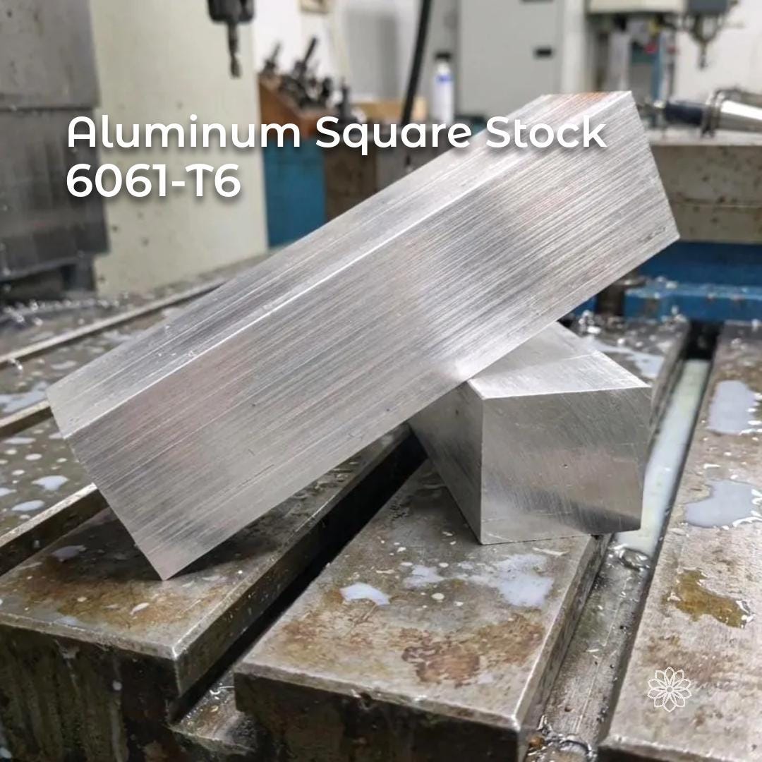 A long 200 mm bar of 6160-T6 aluminum resting on a CNC mill table, showing clean brushed faces, sharp edges, and machining coolant spots around it. Ideal for precision milling, prototyping, fixturing blocks, and custom CNC parts.