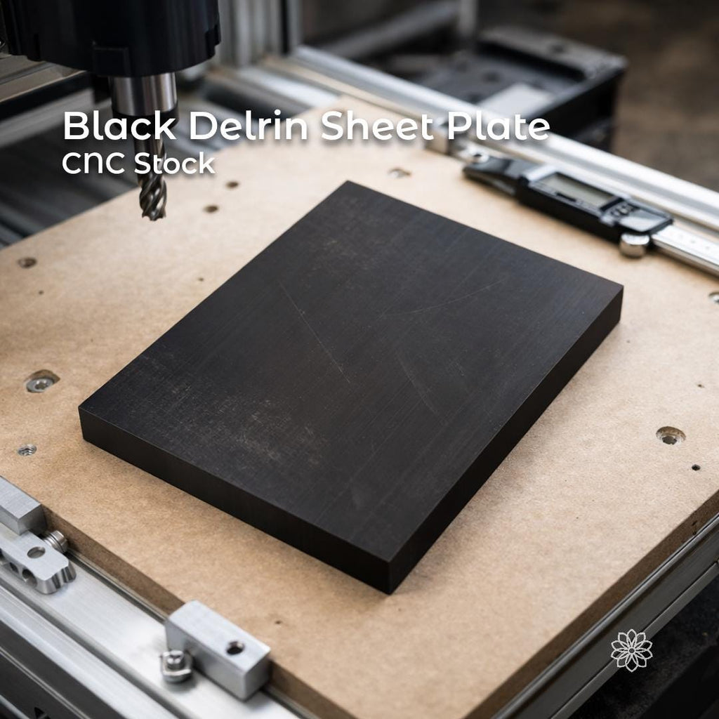 Black Delrin Sheet Plate | CNC Machining Stock - 100 × 150 mm / 3.9 x 5.9 "