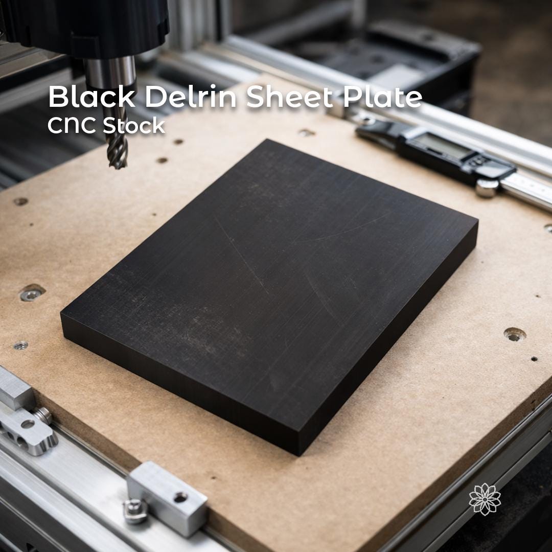 Black Delrin Sheet Plate | CNC Machining Stock - 100 × 150 mm / 3.9 x 5.9 "