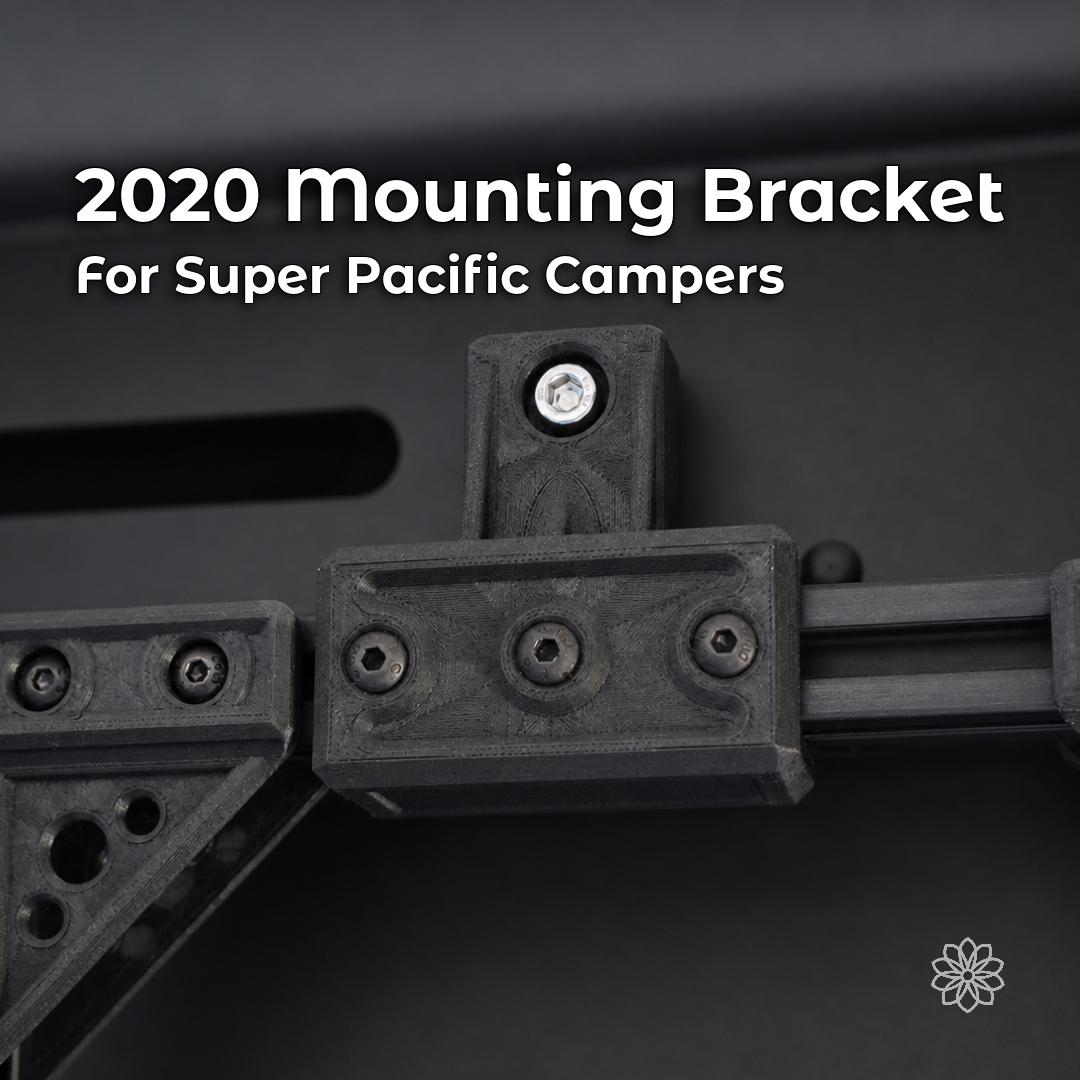 2020 mounting bracket installed on Super Pacific camper interior extrusion.
