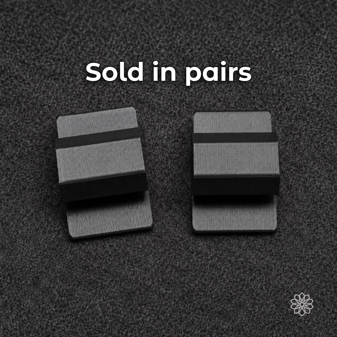 Pair of black RTT cable mounts shown on a dark textured surface.
