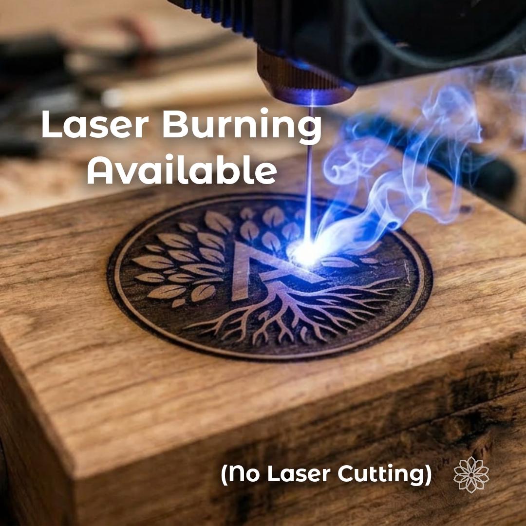 capabilityLaser engraving and wood burning available with custom CNC machining projects for logos, artwork, personalization, branding, and decorative surface details.