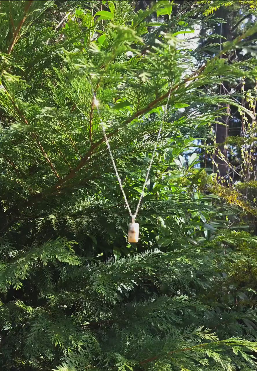 Cabochon Pendant: Dendritic Quartz Crystal - Pacific Northwest Jewelry